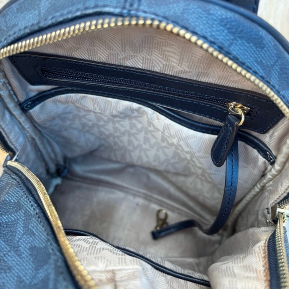 Michael Kors Blue Backpack with Gold Accents - Picture 6 of 7